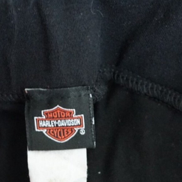 Harley Davidson Motorcycle Sweatpants Womens S/M Black Striped PullOn Rhinestone - Picture 5 of 5